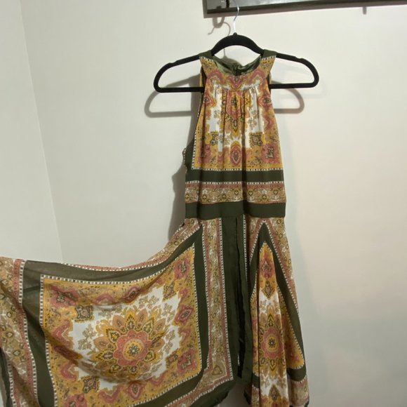 Boho Print Handkerchief Hem Dress - Picture 3 of 7